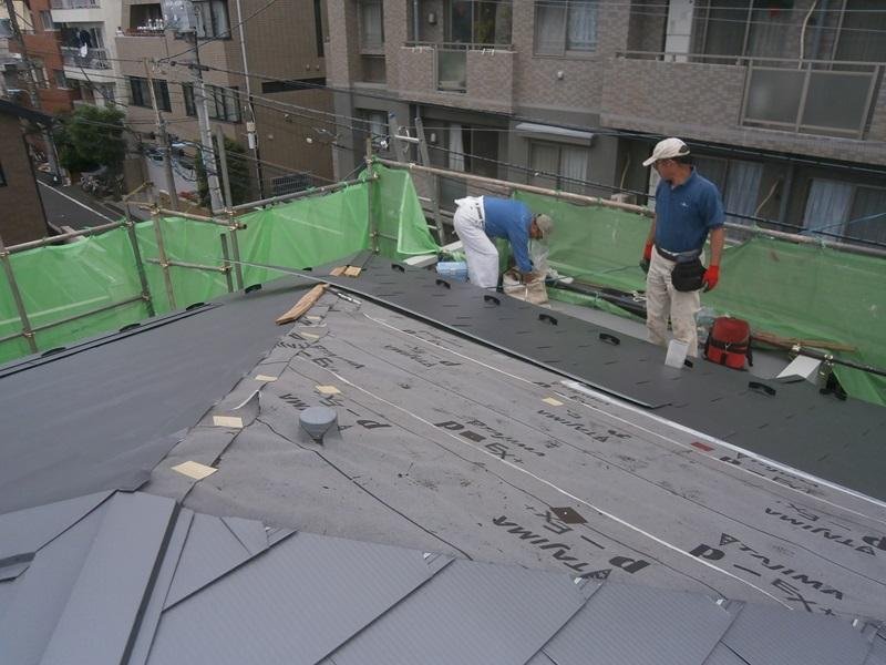 杉並区浜田山　屋根工事　　　　　工事中③